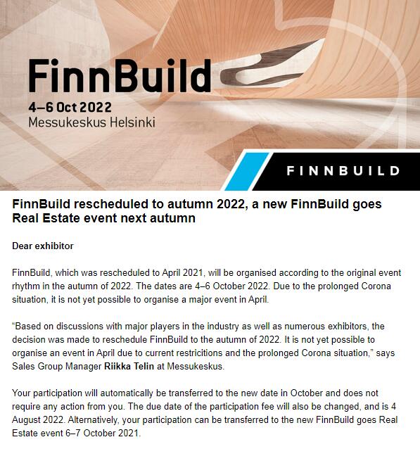 Nou program de Finnbuild!